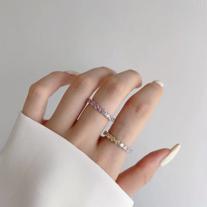 [Am jewelry]Sparkling Round Cut Tennis Ring