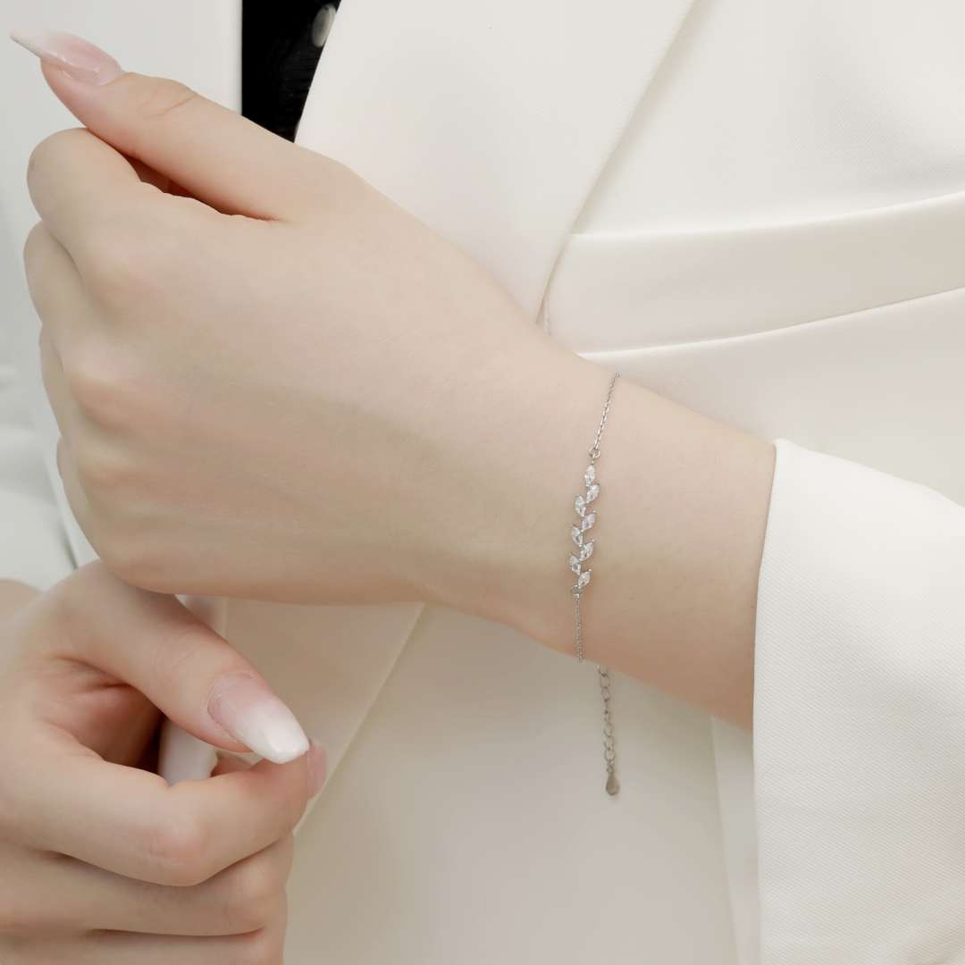 [Am jewelry]Elegant Wheat Leaves Shape Bracelet