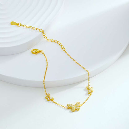 [Am jewelry]Delicate Butterfly Pendant Bracelet