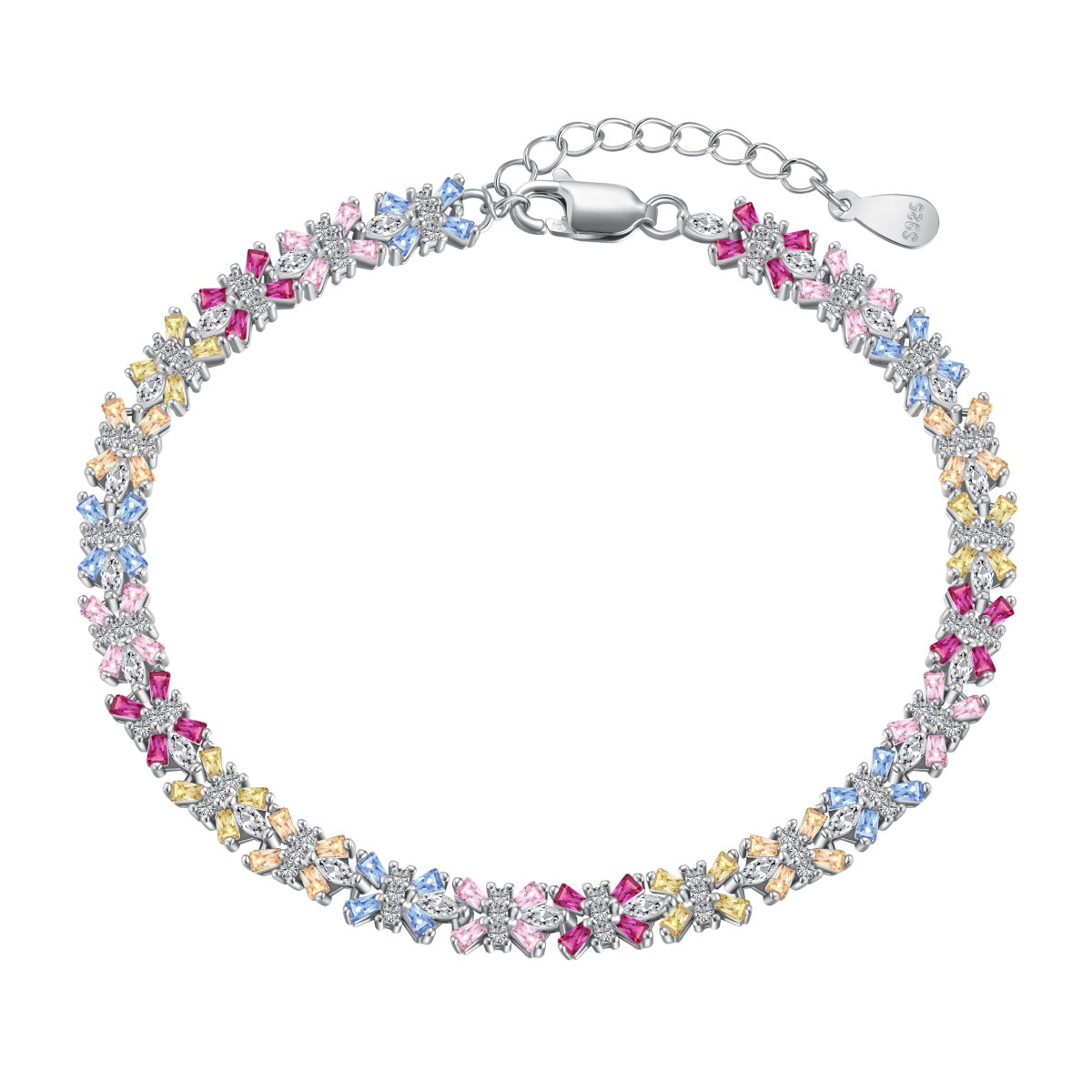 [Am jewelry]Radiant Colorful Emerald Cut Party Bracelet