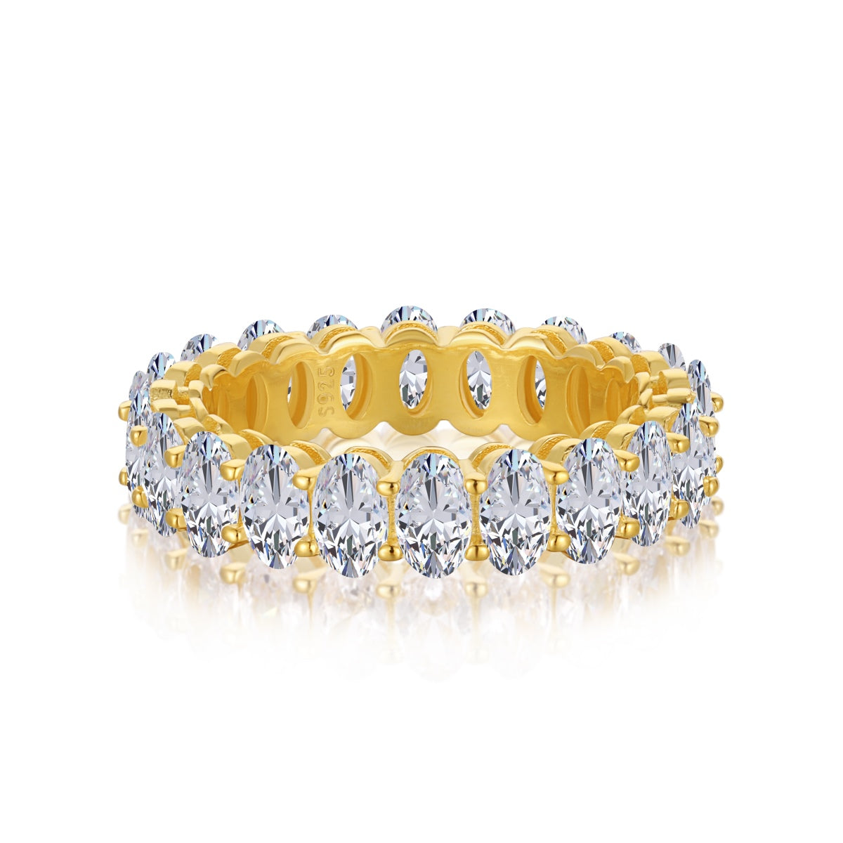 [Am jewelry]Ornate Oval Cut Tennis Ring