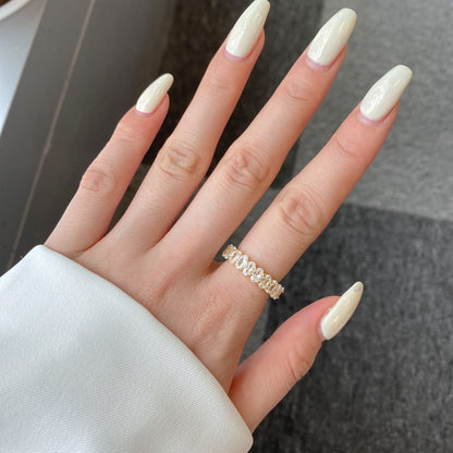 [Am jewelry]Ornate Oval Cut Tennis Ring