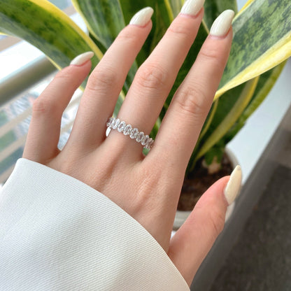 [Am jewelry]Ornate Oval Cut Tennis Ring