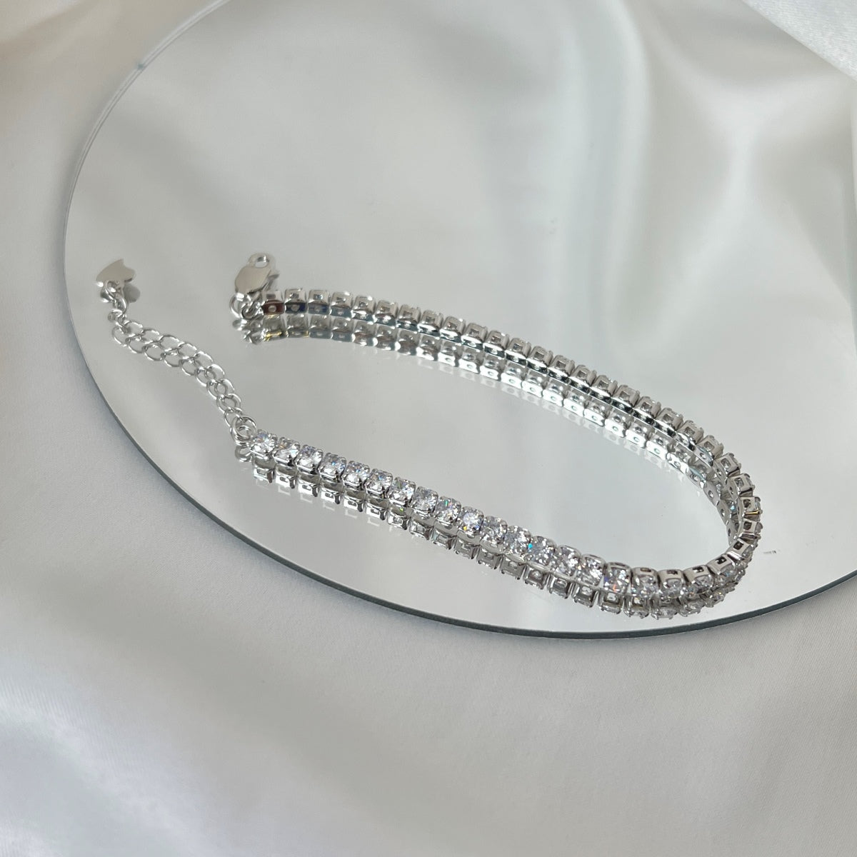 [Am jewelry]Sparkling Round Cut Daily Bracelet