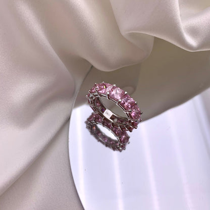 [Am jewelry]Elegant Princess Cut Tennis Ring