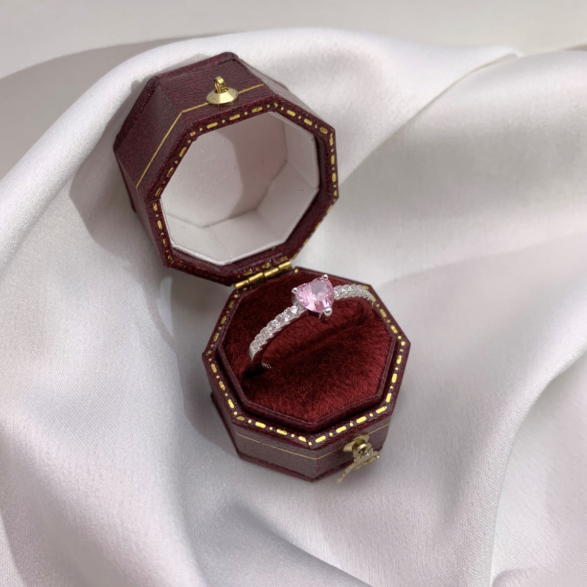 [Am jewelry]0.5 Carat CaratEternity Charming Heart Shape Lover Ring