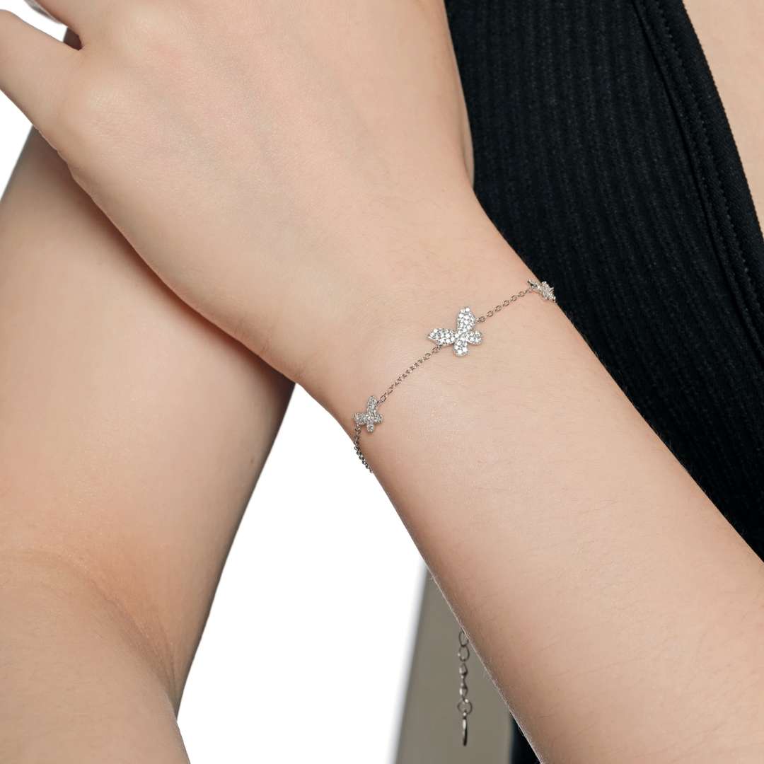 [Am jewelry]Delicate Butterfly Pendant Bracelet