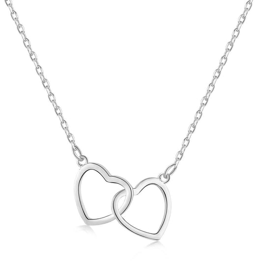 [Am jewelry]Sterling Silver Love Double Ring Necklace