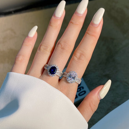 [Am jewelry]1.5 Carat Dazzling Charming Oval Cut Banquet Ring