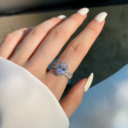 [Am jewelry]1.5 Carat Dazzling Charming Oval Cut Banquet Ring