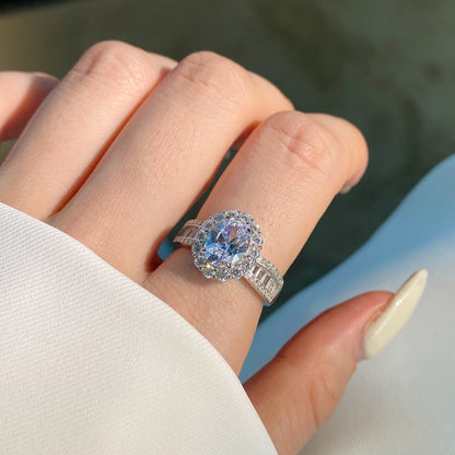 [Am jewelry]1.5 Carat Dazzling Charming Oval Cut Banquet Ring