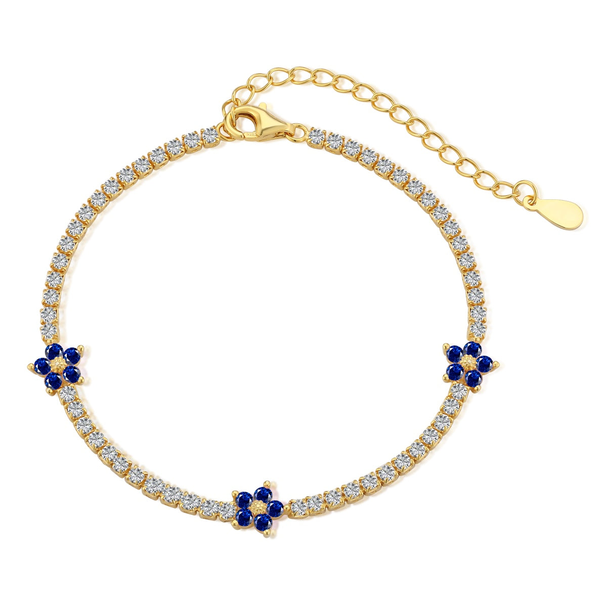 [Am jewelry]Sparkling Flower Shape Tennis Bracelet