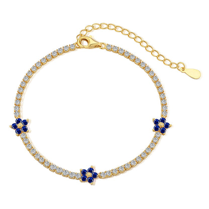 [Am jewelry]Sparkling Flower Shape Tennis Bracelet