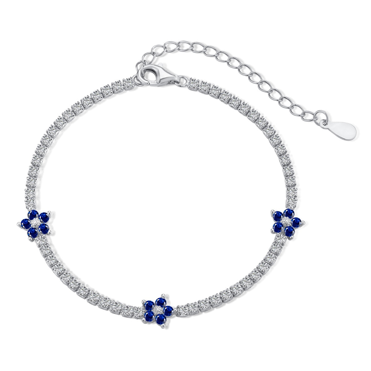 [Am jewelry]Sparkling Flower Shape Tennis Bracelet