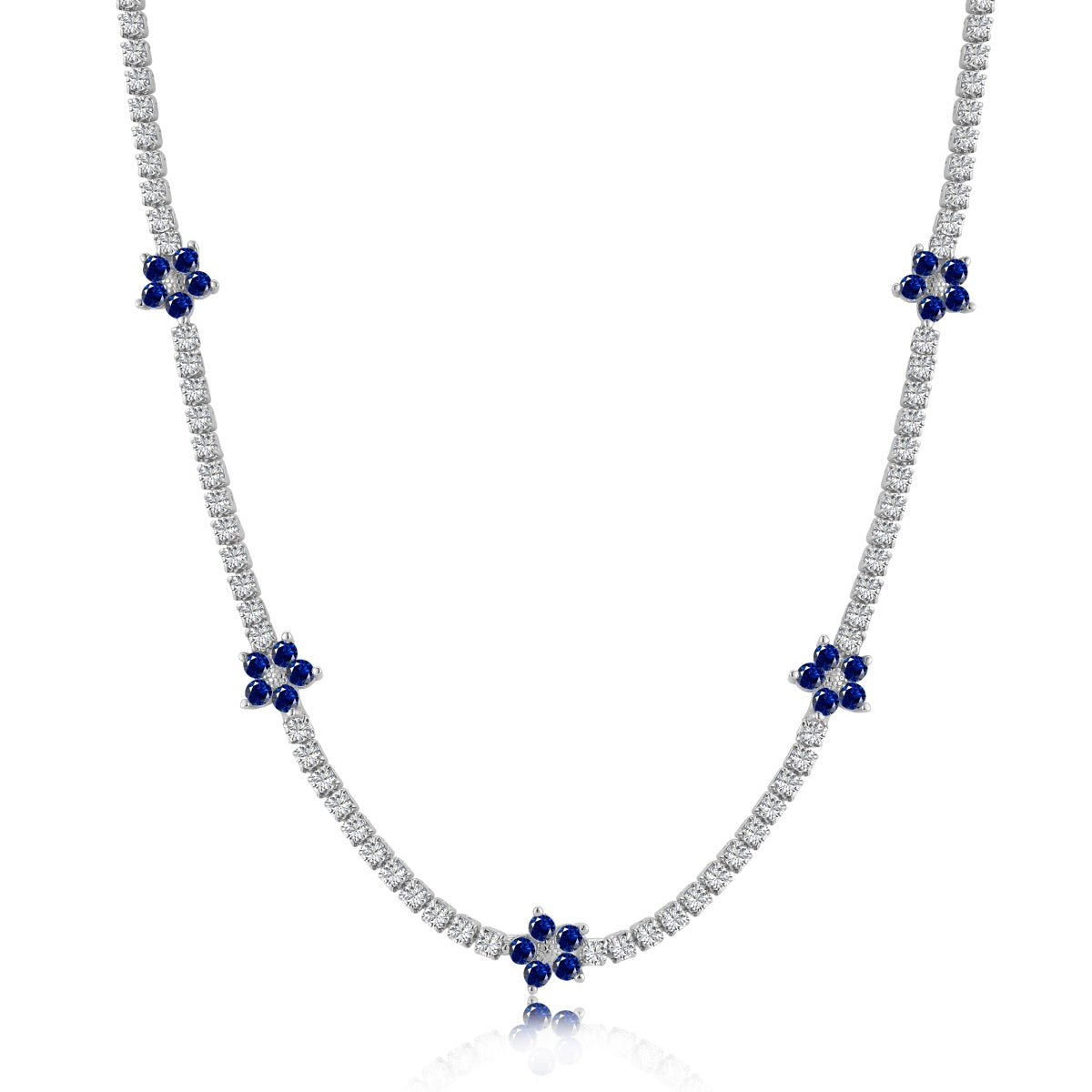 [Am jewelry]Luxurious Colorful Flower Tennis Necklace