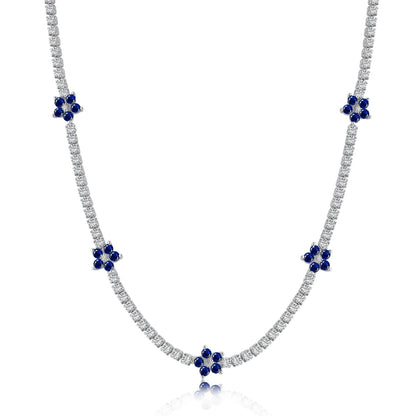 [Am jewelry]Luxurious Colorful Flower Tennis Necklace