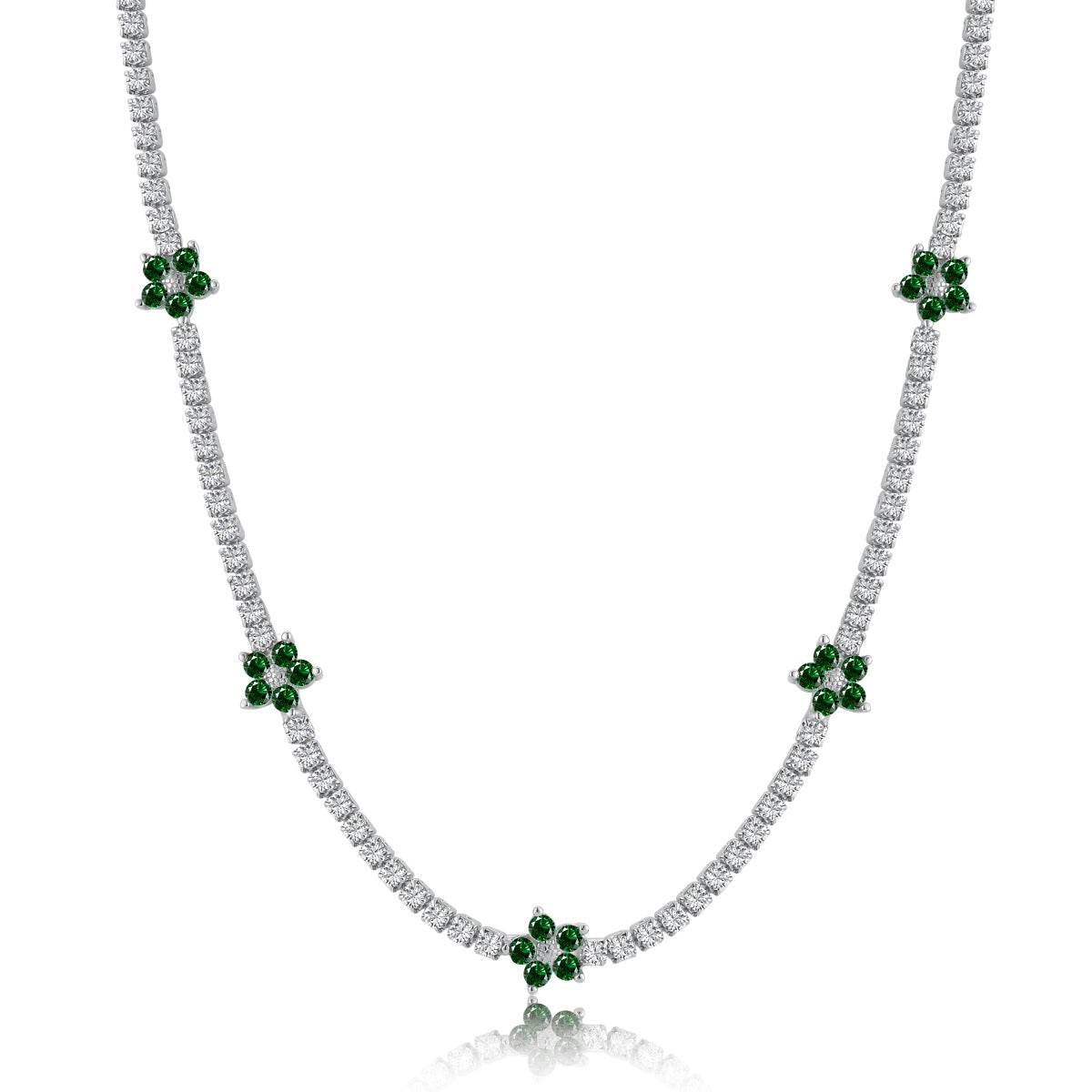 [Am jewelry]Luxurious Colorful Flower Tennis Necklace