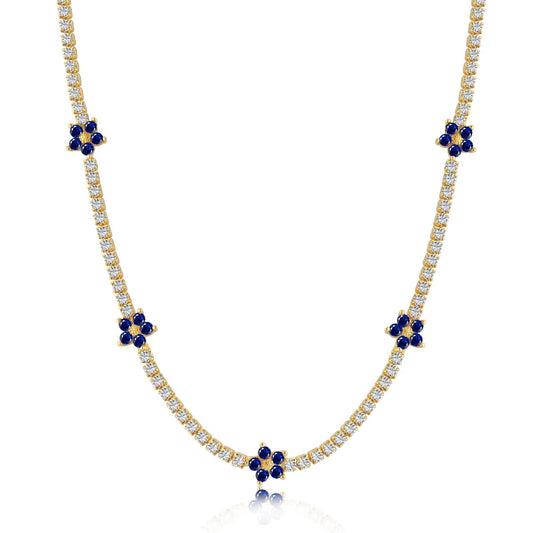 [Am jewelry]Luxurious Colorful Flower Tennis Necklace