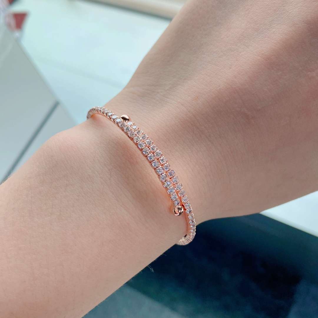 [Am jewelry]Row of Diamonds Round Fashion Bracelet