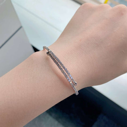 [Am jewelry]Row of Diamonds Round Fashion Bracelet