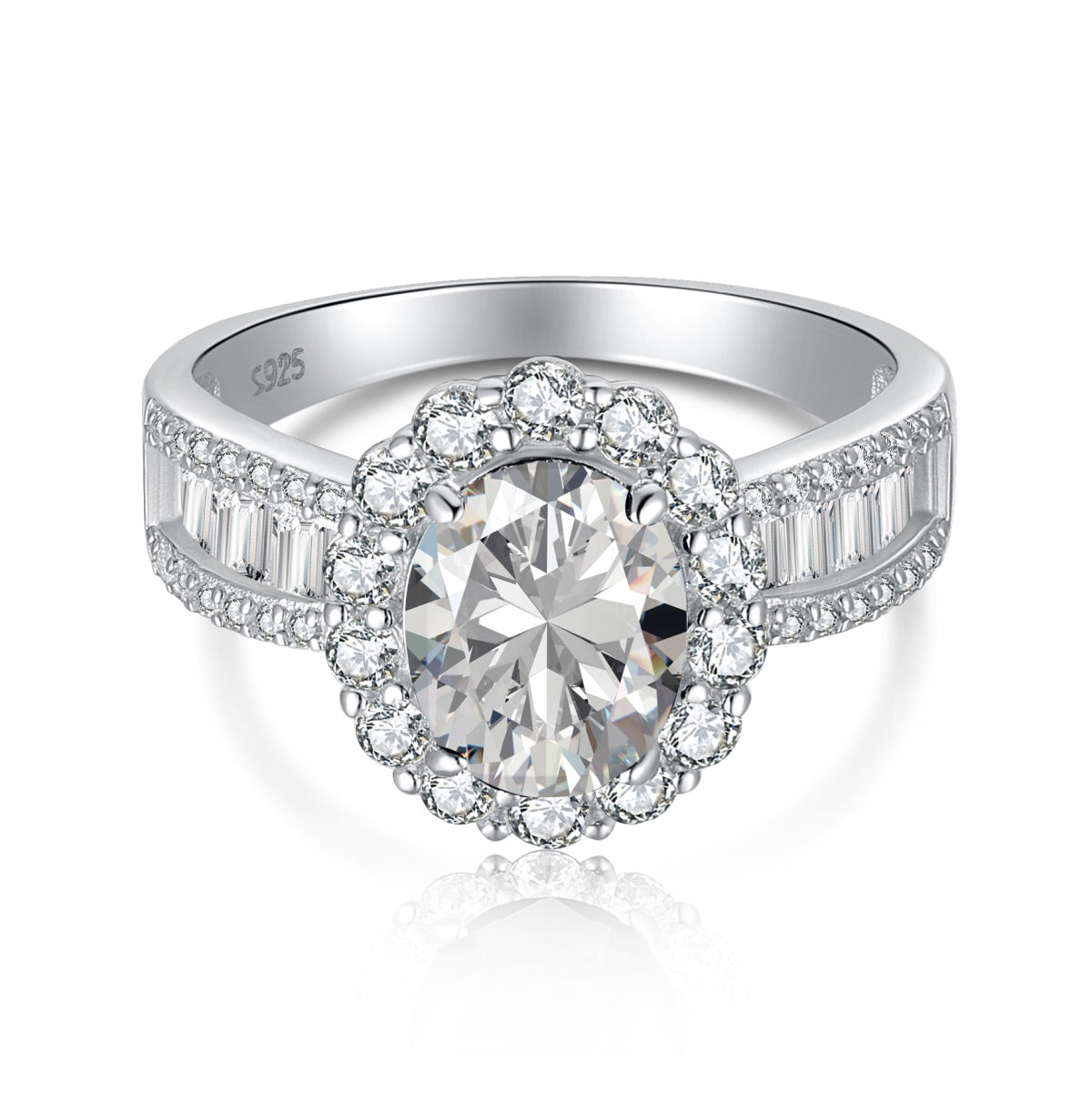 [Am jewelry]1.5 Carat Dazzling Charming Oval Cut Banquet Ring