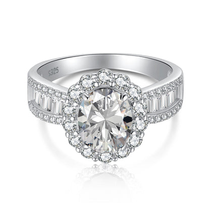 [Am jewelry]1.5 Carat Dazzling Charming Oval Cut Banquet Ring