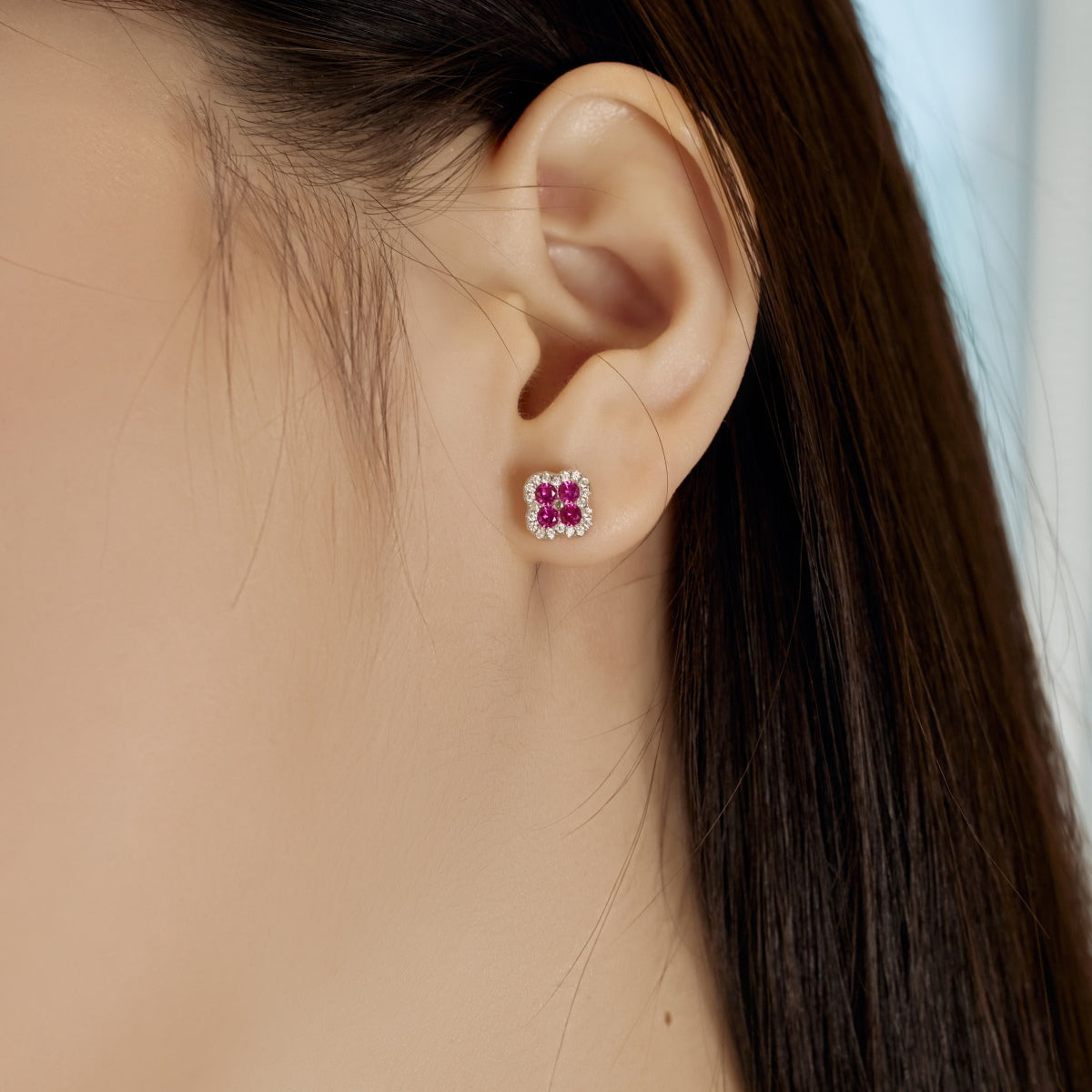 [Am jewelry]Four-Leaf Clover Flower Shaped Earrings