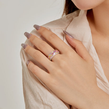 [Am jewelry]Radiant Colorful Radiant Cut Daily Ring