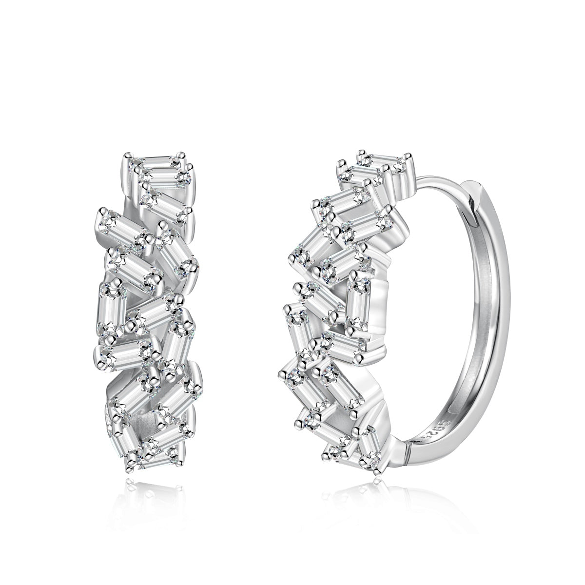 [Am jewelry]Dazzling Colorful Emerald Cut Daily Earrings