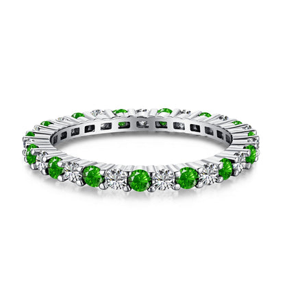 [Am jewelry]Exquisite Colorful Round Cut Tennis Ring