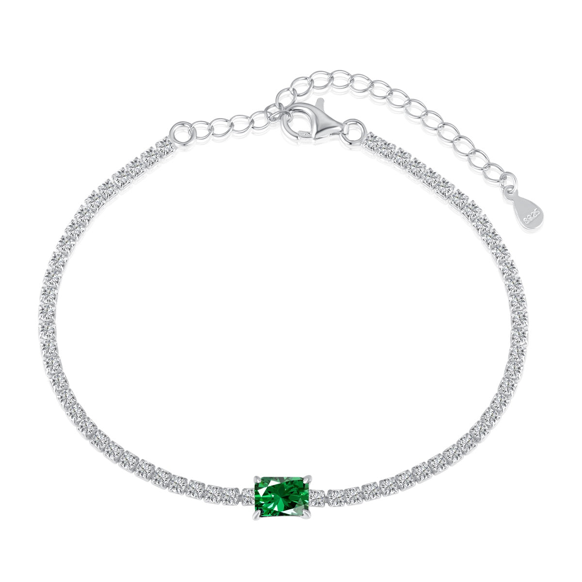 [Am jewelry]1.0 Carat Unique Emerald Cut Banquet Bracelet