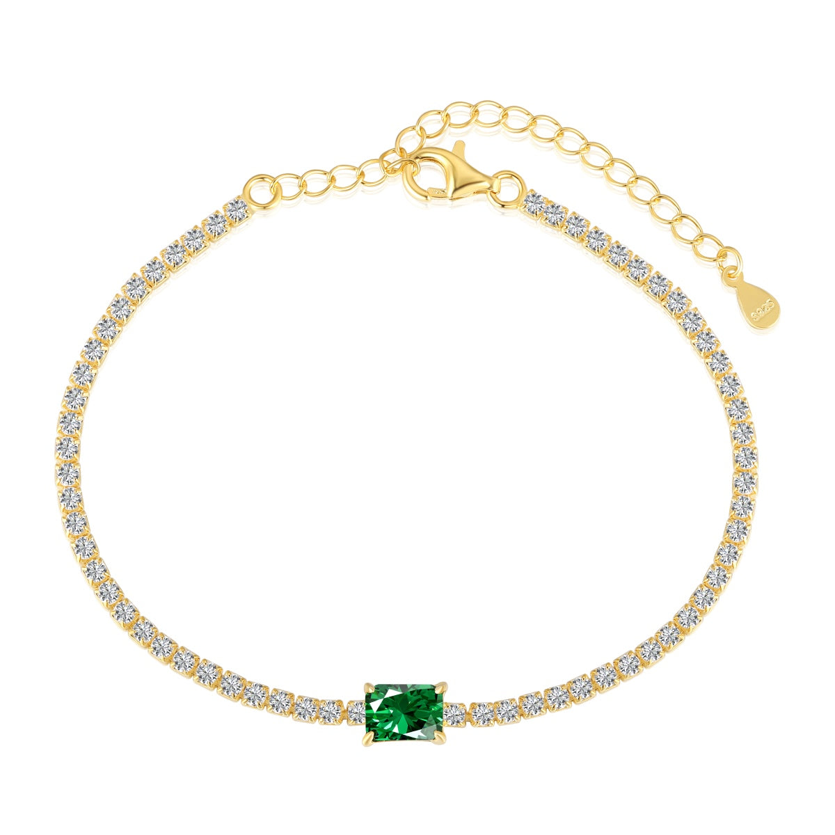 [Am jewelry]1.0 Carat Unique Emerald Cut Banquet Bracelet