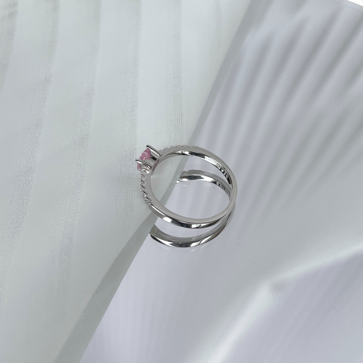 [Am jewelry]0.5 Carat CaratEternity Charming Heart Shape Lover Ring