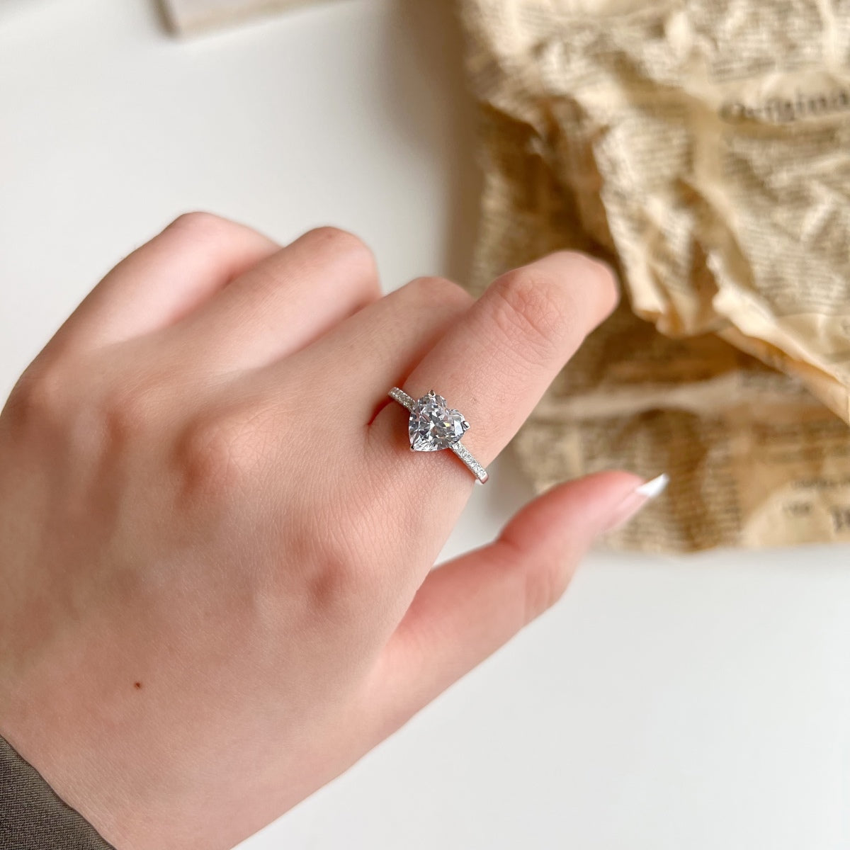 [Am jewelry]2.0 Carat Dazzling Lustrous Heart Cut Lover Ring