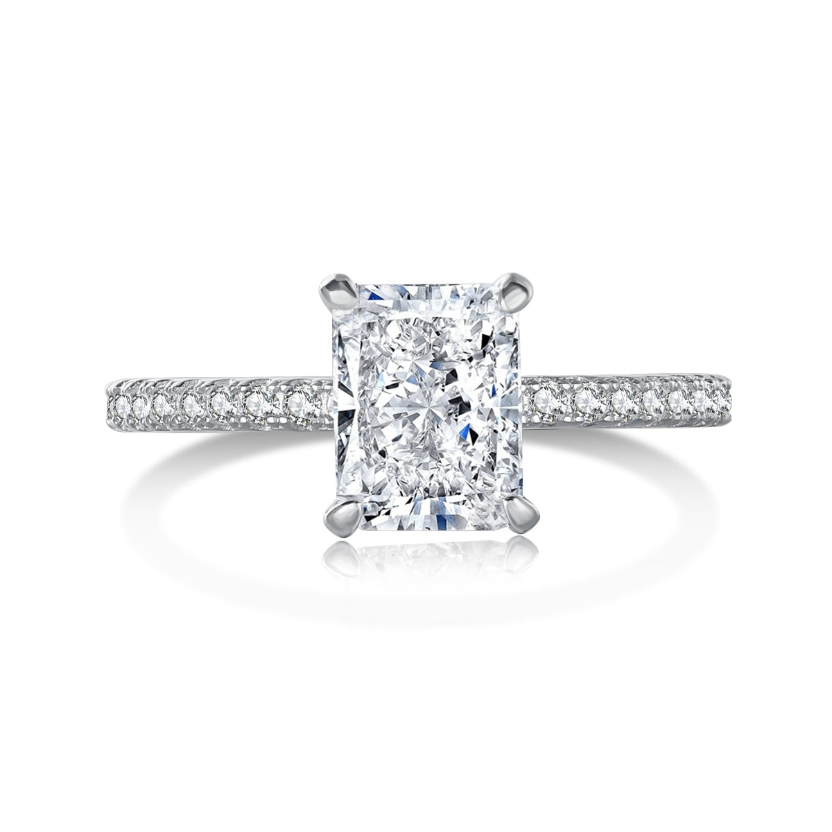 [Am jewelry]2.0 Carat Dazzling Sparkling Radiant Cut Party Ring