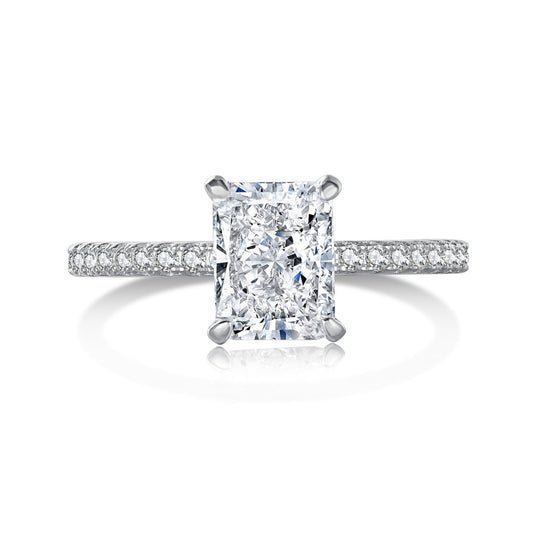 [Am jewelry]2.0 Carat Dazzling Sparkling Radiant Cut Party Ring