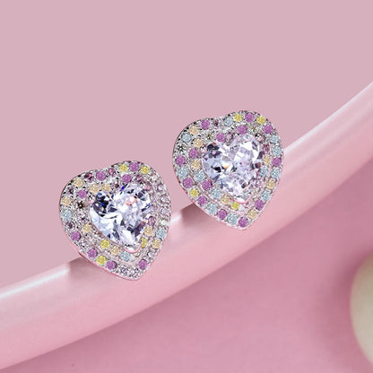 [Am jewelry]Dazzling Heart Shape Lover Earrings