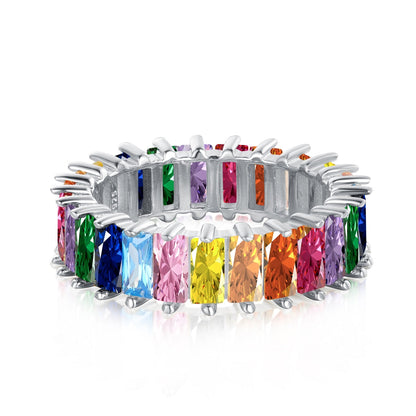 [Am jewelry]Unique Colorful Radiant Cut RIng