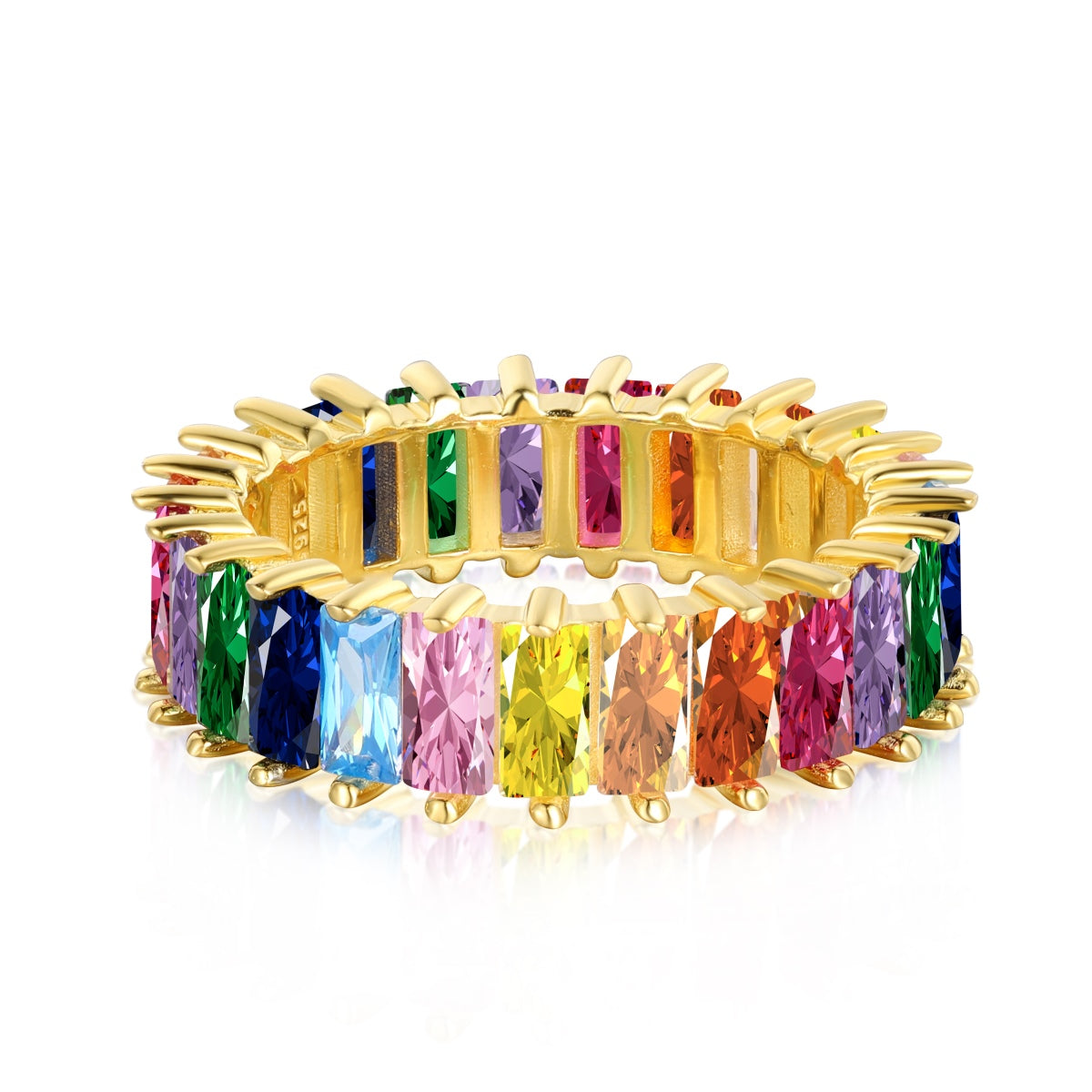 [Am jewelry]Unique Colorful Radiant Cut RIng