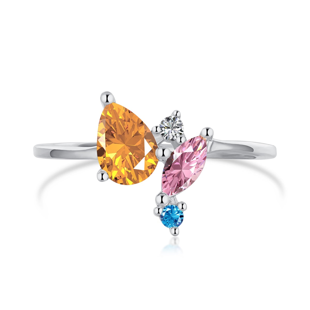 [Am jewelry]Radiant Colorful Multi Cut Daily Ring