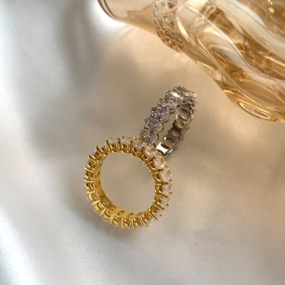 [Am jewelry]Ornate Oval Cut Tennis Ring