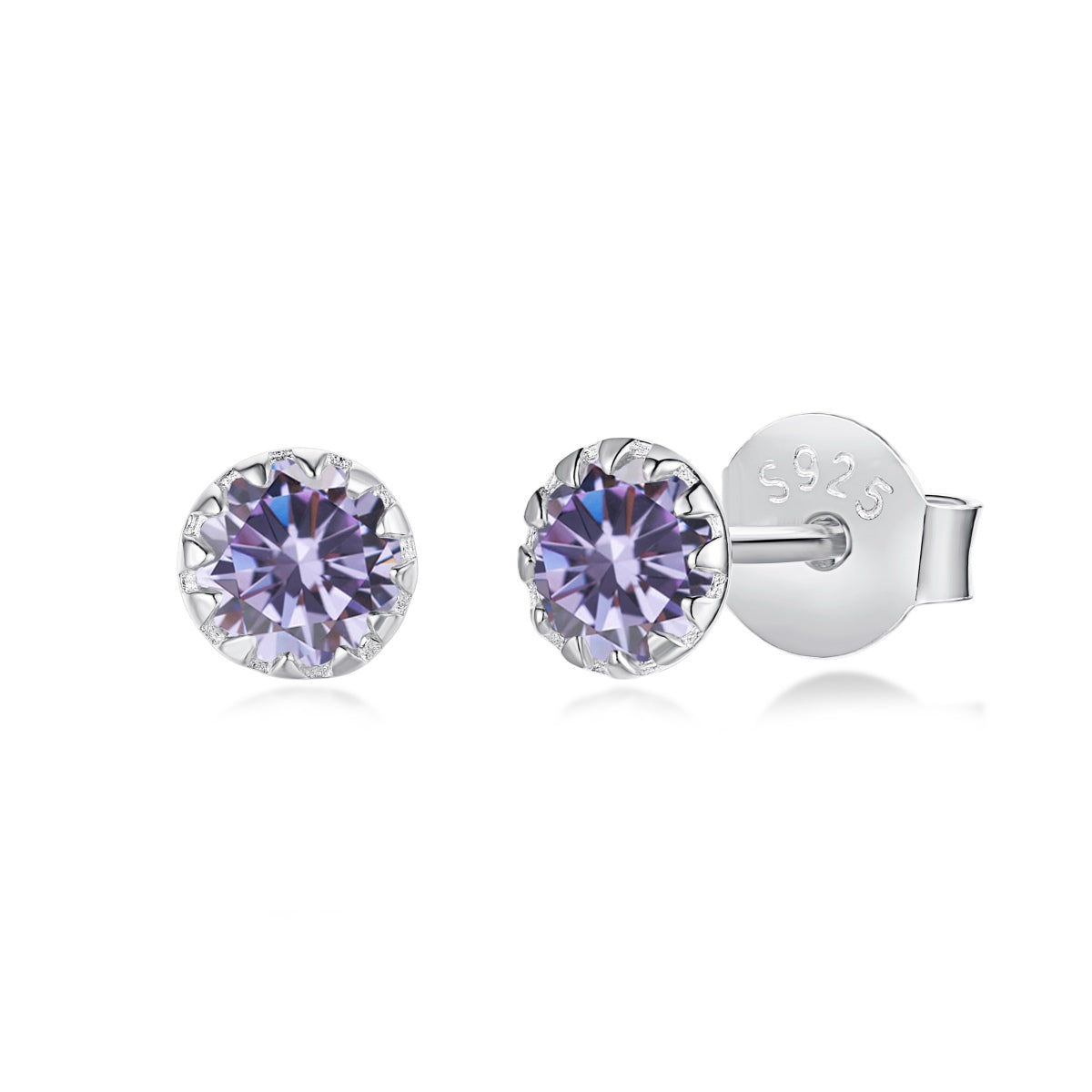 [Am jewelry]Sparkling Colorful Round Shape Earrings