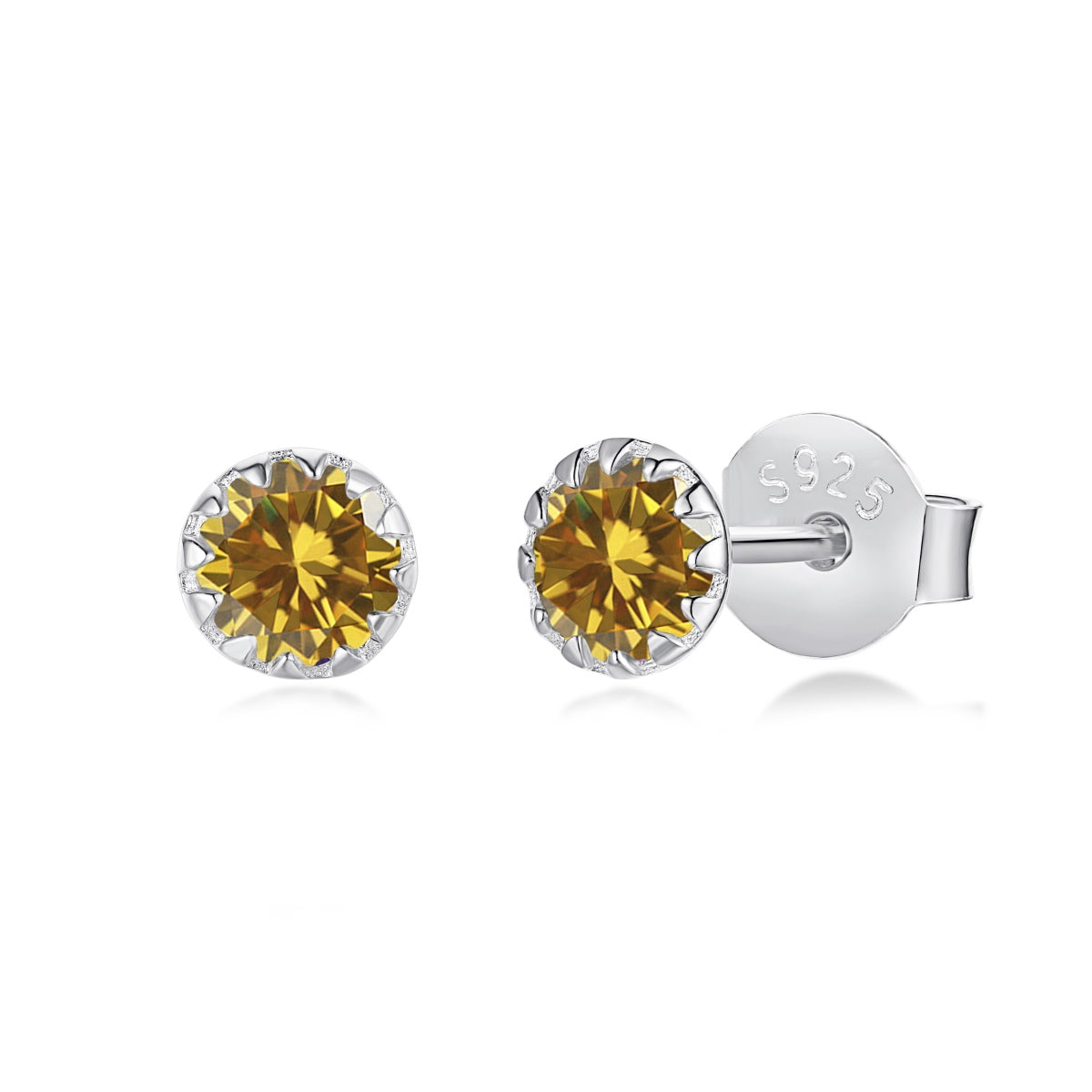 [Am jewelry]Sparkling Colorful Round Shape Earrings