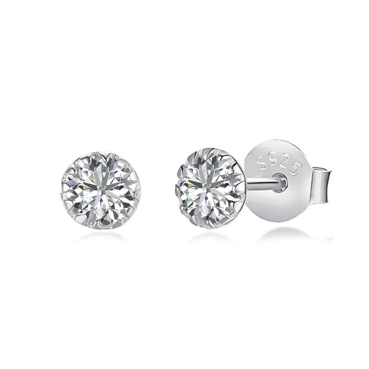 [Am jewelry]Sparkling Colorful Round Shape Earrings