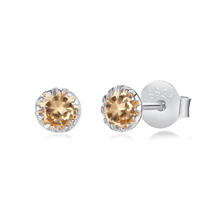 [Am jewelry]Sparkling Colorful Round Shape Earrings