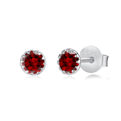 [Am jewelry]Sparkling Colorful Round Shape Earrings