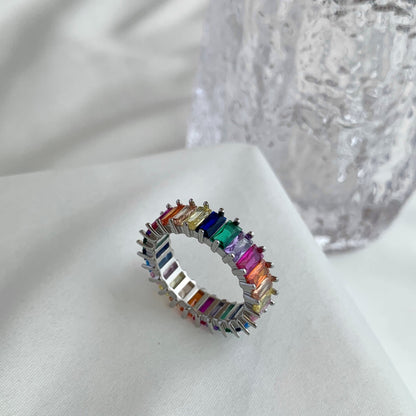 [Am jewelry]Unique Colorful Radiant Cut RIng
