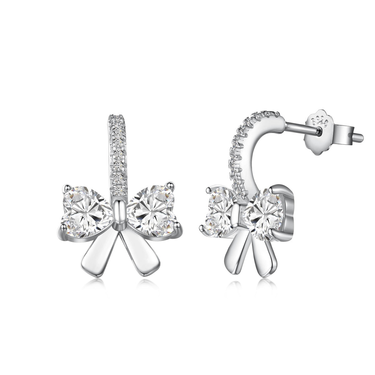[Am jewelry]Exquisite Earrings With Heart-Shaped Bow Design