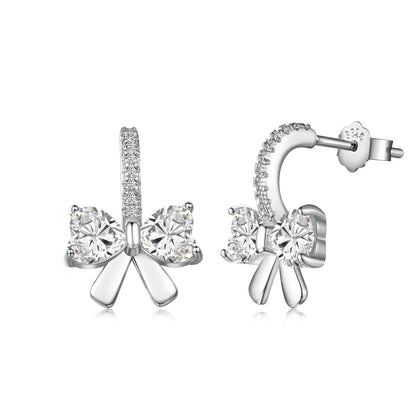 [Am jewelry]Exquisite Earrings With Heart-Shaped Bow Design