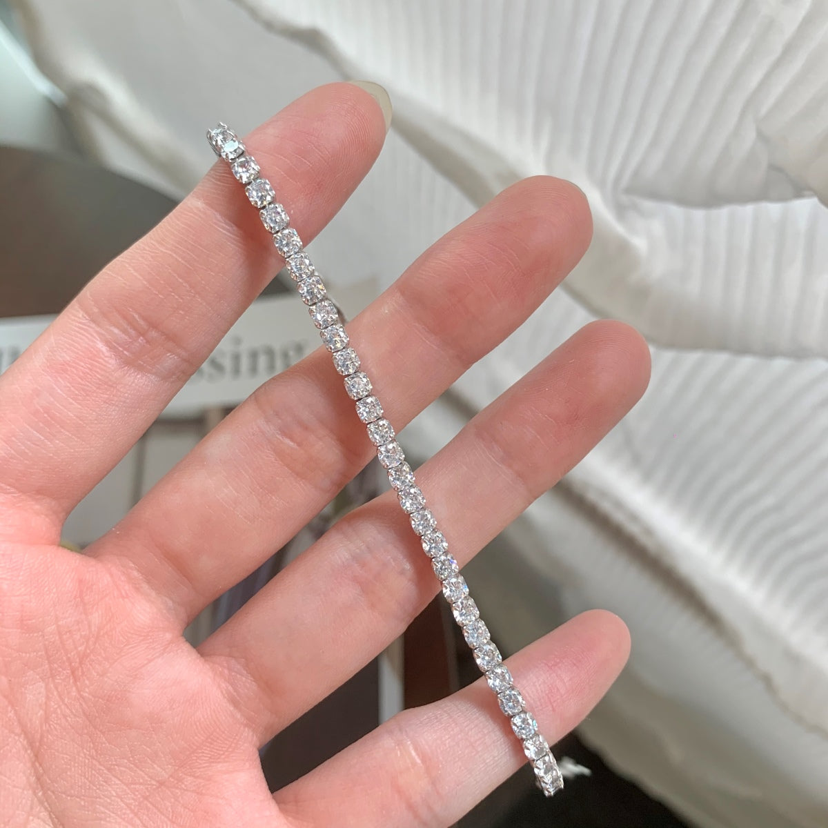 [Am jewelry]Sparkling Round Cut Daily Bracelet